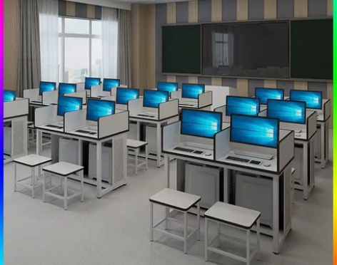 学校机房电脑桌台式单人计算机桌椅微机室电教...