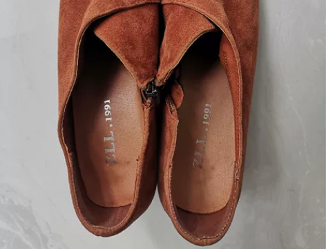 实体店购入ZLL珠利莱鹿皮绒女鞋,36码,...