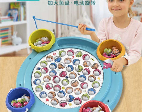 儿童电动钓鱼磁性宝宝小猫早教益智力动脑小孩...