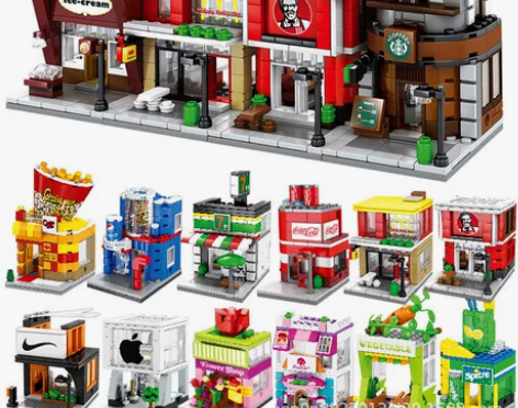 清仓处理森宝儿童城市街景建筑房子兼容乐高积...