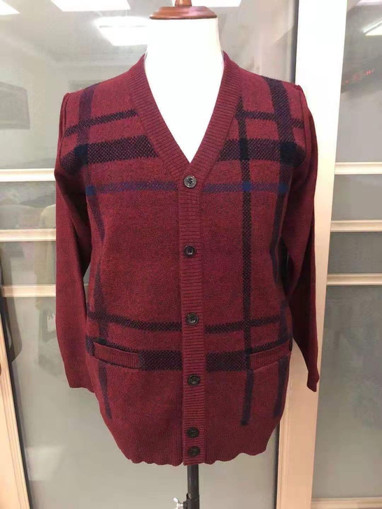 全新正品鹿王羊绒衫男v领开衫加厚毛衣外套,...