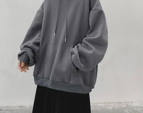 连帽卫衣男2022新款秋冬季纯色帽衫男生上...