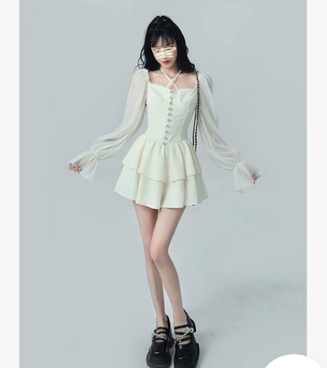 芭比姨 吊带连衣裙女春夏2022新款设计感...
