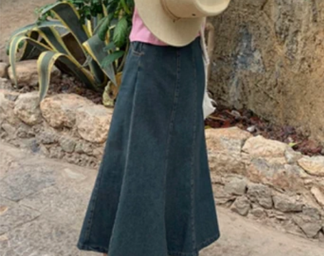 ?more in 美式鱼尾裙chic高腰复...