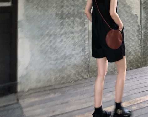 FFAN泛泛 吊带连体裤女夏2018新款黑...