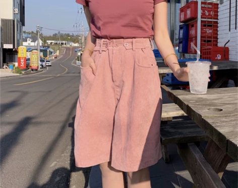 夏季2021新款韩版学生高腰休闲短裤女网红...