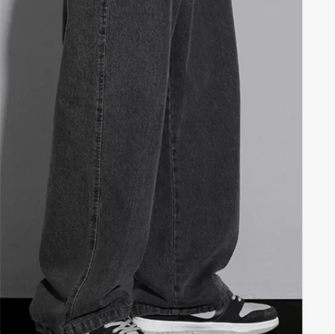 牛仔裤 牛仔长裤男秋冬季潮牌宽松直筒美式高...