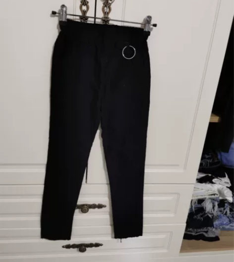 童装春秋款铅笔裤 黑色直筒 小脚裤 140...