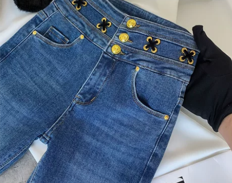 欧货重工设计感小脚牛仔裤女春款新款小众高腰...