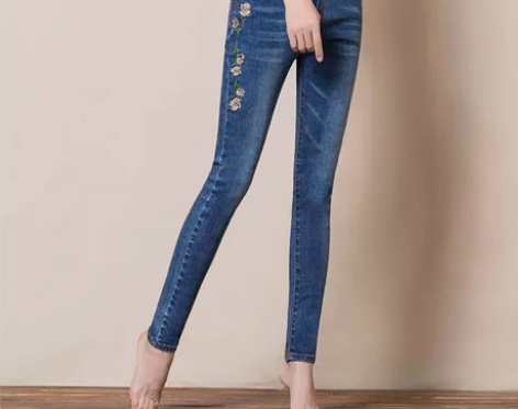 买1送1 烟花烫刺绣牛仔裤女早秋2020款...