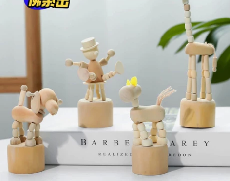 【一套4个包邮】木头人摆件装饰品桌面摆件生...