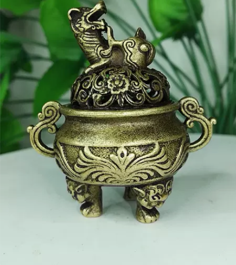 纯铜招财貔貅铜香炉 纯铜貔貅香炉 三足双耳...