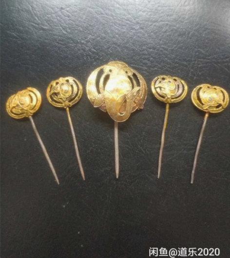 清代 老银刷金 头簪一套 包老 清代 老银...