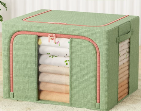 加厚棉麻衣服收纳箱布艺衣物整理盒折叠衣柜大...