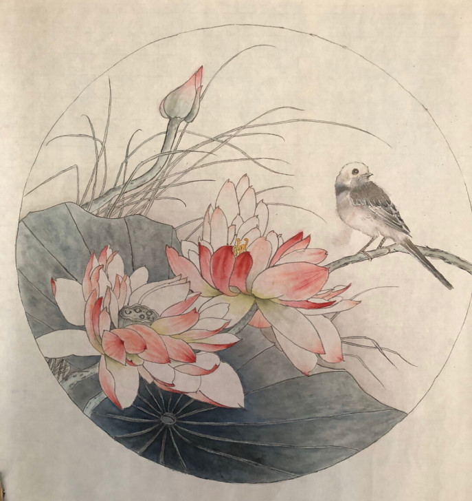 全新 花鸟 国画 未装裱 熟宣纸