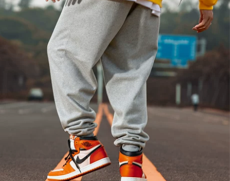 潮牌潮流oversize高街束脚运动卫裤男...