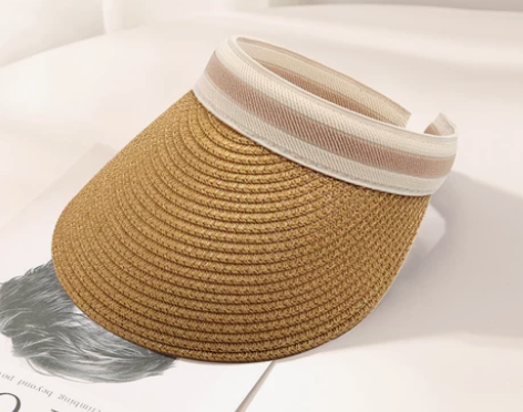 【狂欢价】拉菲草空顶发箍帽子女夏季日本遮阳...