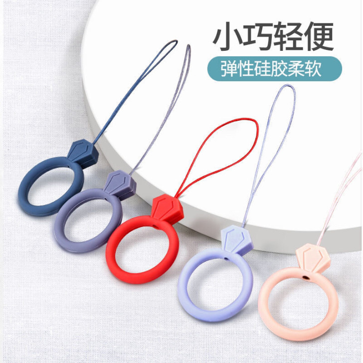 手机挂绳液态硅胶指环扣圈手机手链水杯短绳U...