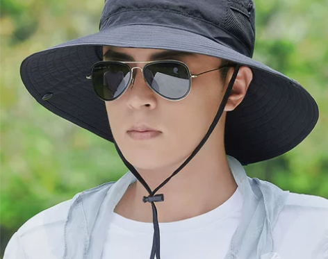 渔夫帽 盆帽渔夫帽防晒遮阳帽大檐男士夏季网...