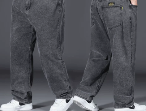 裤子男裤夏季薄款牛仔裤男宽松直筒加肥加大码...