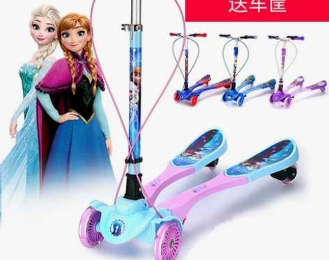 迪士尼蛙式儿童滑板车3-6-12岁10大童...