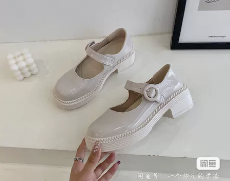 法式白玛丽珍鞋女新款厚底增高复古百搭学生小...