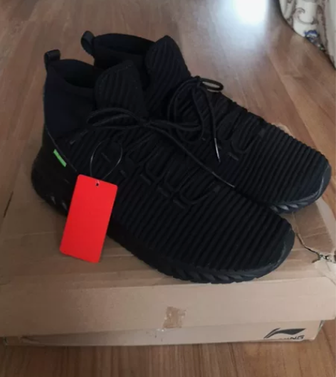 李宁国潮 蜕变 一体织透气高帮男鞋AGLN...