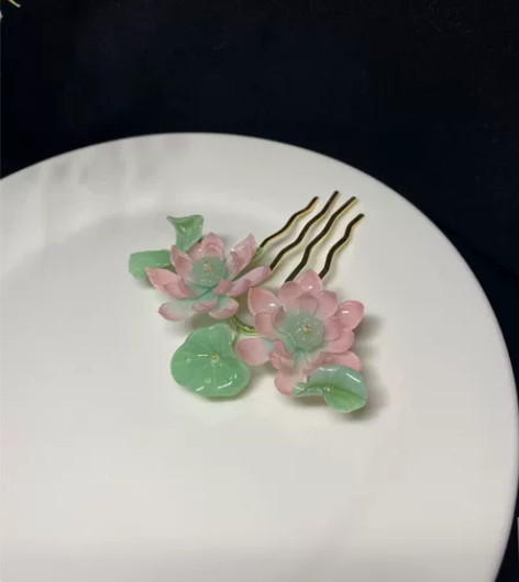 【清荷】 荷花发梳 双面钻石封层，可换磨砂...