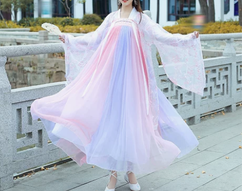 春樱汉服女改良学生齐腰齐胸仙女襦裙大袖衫中...
