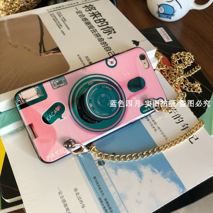 复古相机ins超火苹果X手机壳斜挎挂绳iP...