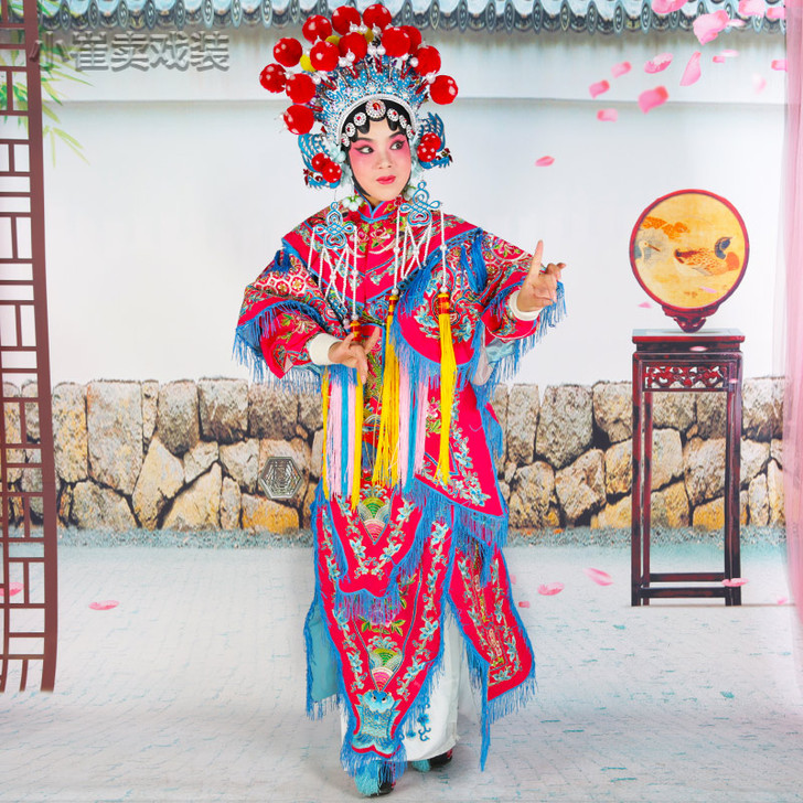 戏曲女靠京剧服饰戏剧服装武旦女改良靠 软靠...