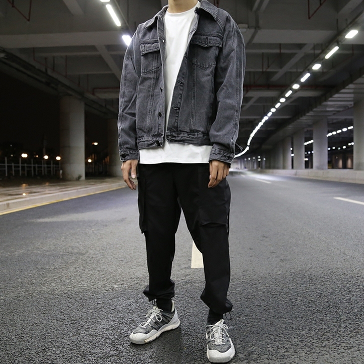 欧美高街 OVER SIZE宽松素色百搭洗...