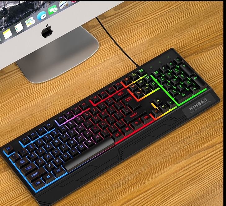 低价出机械手感键盘鼠标套装发光电脑笔记本有...