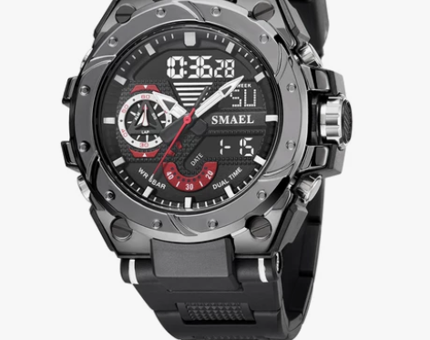 大牌正品男士数字指针双显潮合金多功能酷炫双...