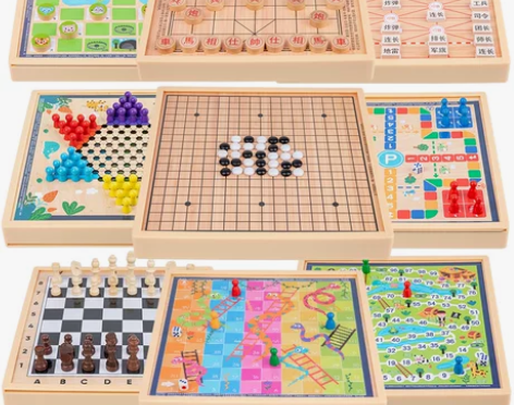 多合一五子棋跳棋飞行棋象棋斗兽棋多功能棋儿...