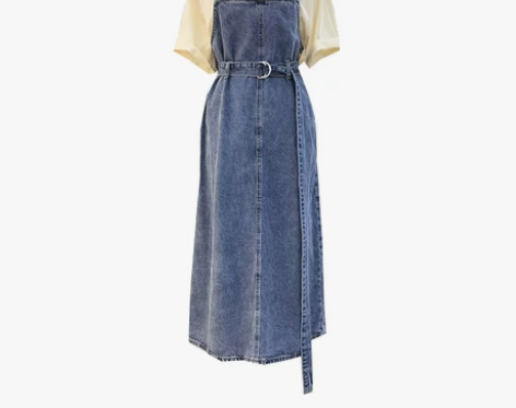 吊带牛仔背带裙 满30非偏包邮