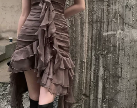 BB BLUE小众设计重工款暗黑风花边绷带...