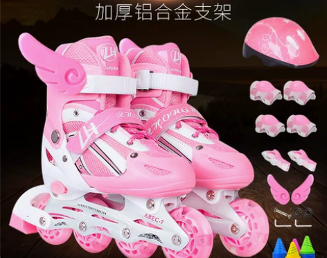 旱冰鞋 溜冰鞋儿童全套装男童女童轮滑鞋旱冰...