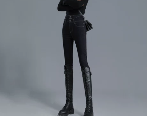 高腰牛仔裤女显瘦显高秋冬2020年新款女士...