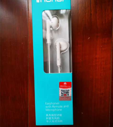 荣耀原装线控带麦克风半入耳式耳机AM115...