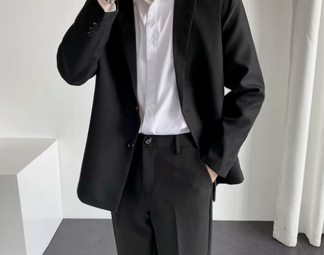 秋季小西装男外套痞帅韩版潮流修身单西商务休...