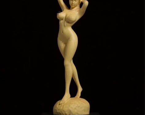 美女木雕工艺品黄杨木摆件实木雕刻礼品居家创...