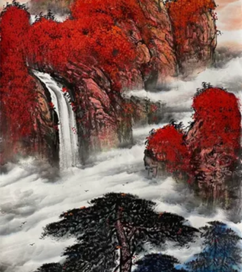 四尺精品鸿运千秋山水画 四尺70*140c...