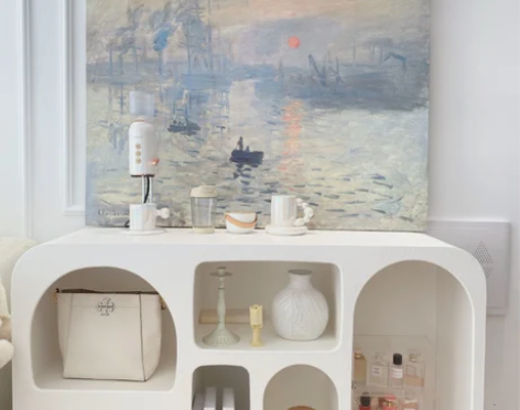 莫奈油画世界名画白色控冉冉子同款无框画壁画...