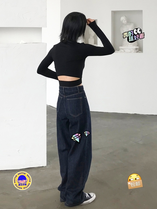 高腰牛仔裤，买来就穿了三次，本人吃胖了不能...