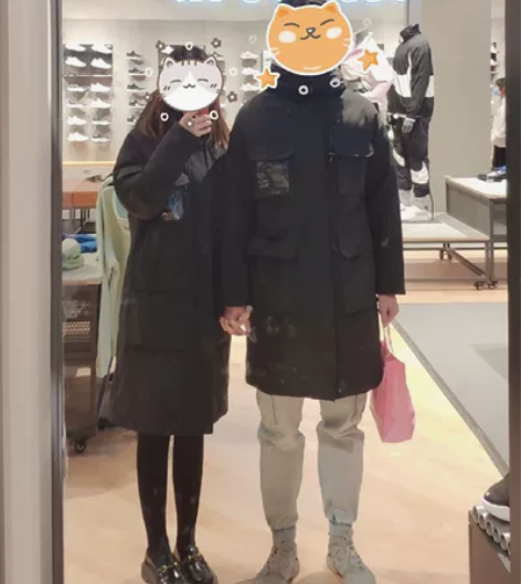 羽绒服男士外套，中长款，九成新，图片本人实...
