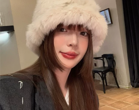 兔毛帽子女秋冬季显脸小毛茸茸毛绒帽潮保暖护...