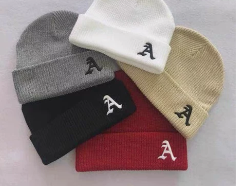 A刺绣毛线帽子女秋冬网红ins潮牌冷帽日系...