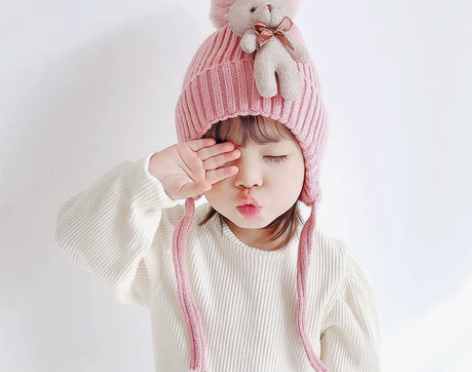 女童帽子护耳帽秋冬季卡通兔子儿童雷锋帽加绒...