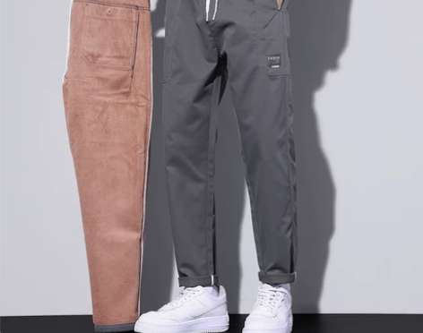 冬天加绒加厚男士休闲裤冬季宽松直筒工装裤